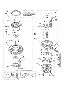 Pump And Motor Parts parts for Kenmore Dishwasher 665.16003401 (66516003401, 665 16003401) from AppliancePartsPros.com