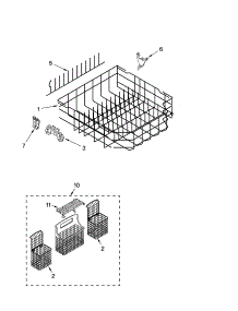 Lower Rack Parts parts for Kenmore Dishwasher 665.16372300 (66516372300, 665 16372300) from AppliancePartsPros.com