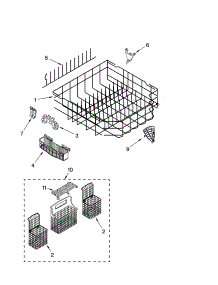 Lower Rack Parts parts for Kenmore Dishwasher 665.16492300 (66516492300, 665 16492300) from AppliancePartsPros.com
