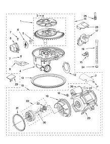 Pump And Motor Parts parts for Kenmore Dishwasher 665.16492300 (66516492300, 665 16492300) from AppliancePartsPros.com