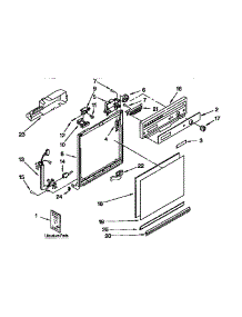 Frame And Console parts for Kenmore Dishwasher 665.17621691 (66517621691, 665 17621691) from AppliancePartsPros.com