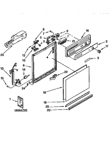 Frame And Console parts for Kenmore Dishwasher 665.1765191 (6651765191, 665 1765191) from AppliancePartsPros.com