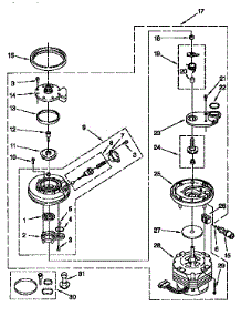 Pump And Motor parts for Kenmore Dishwasher 665.1765192 (6651765192, 665 1765192) from AppliancePartsPros.com