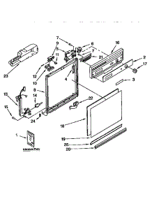 Frame And Console parts for Kenmore Dishwasher 665.1765193 (6651765193, 665 1765193) from AppliancePartsPros.com