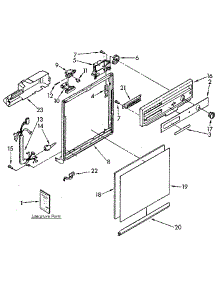 Frame And Console parts for Kenmore Dishwasher 665.1765590 (6651765590, 665 1765590) from AppliancePartsPros.com