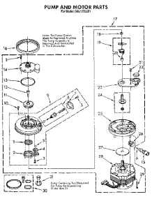 Pump And Motor parts for Kenmore Dishwasher 665.1765591 (6651765591, 665 1765591) from AppliancePartsPros.com