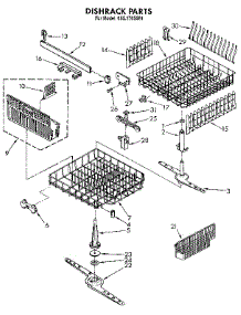 Dishrack parts for Kenmore Dishwasher 665.1765591 (6651765591, 665 1765591) from AppliancePartsPros.com