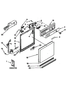 Frame And Console Parts parts for Kenmore Dishwasher 665.1765593 (6651765593, 665 1765593) from AppliancePartsPros.com