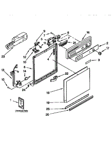 Frame And Console parts for Kenmore Dishwasher 665.1765992 (6651765992, 665 1765992) from AppliancePartsPros.com