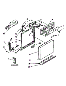 Frame And Console parts for Kenmore Dishwasher 665.1765993 (6651765993, 665 1765993) from AppliancePartsPros.com