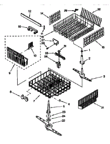 Dishrack parts for Kenmore Dishwasher 665.1765993 (6651765993, 665 1765993) from AppliancePartsPros.com
