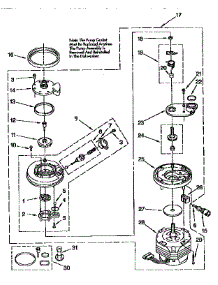 Pump And Motor parts for Kenmore Dishwasher 665.1765994 (6651765994, 665 1765994) from AppliancePartsPros.com
