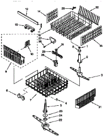 Dishrack parts for Kenmore Dishwasher 665.1765995 (6651765995, 665 1765995) from AppliancePartsPros.com