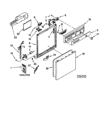 Frame And Console parts for Kenmore Dishwasher 665.17662993 (66517662993, 665 17662993) from AppliancePartsPros.com