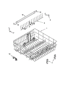 Upper Rack And Track Parts parts for Kenmore Dishwasher 665.17693200 (66517693200, 665 17693200) from AppliancePartsPros.com
