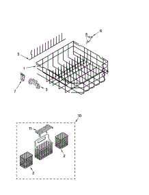 Lower Rack Parts parts for Kenmore Dishwasher 665.17694200 (66517694200, 665 17694200) from AppliancePartsPros.com