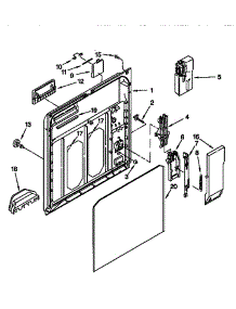 Inner Door parts for Kenmore Dishwasher 665.17698792 (66517698792, 665 17698792) from AppliancePartsPros.com