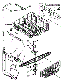 Upper Dishrack And Water Feed parts for Kenmore Dishwasher 665.17698792 (66517698792, 665 17698792) from AppliancePartsPros.com