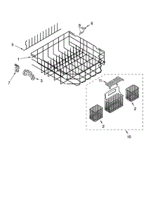 Lower Rack Parts parts for Kenmore Dishwasher 665.17699201 (66517699201, 665 17699201) from AppliancePartsPros.com