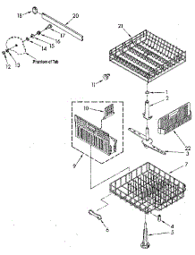 Dishrack parts for Kenmore Dishwasher 665.1770590 (6651770590, 665 1770590) from AppliancePartsPros.com