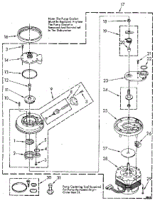 Pump And Motor parts for Kenmore Dishwasher 665.1770591 (6651770591, 665 1770591) from AppliancePartsPros.com