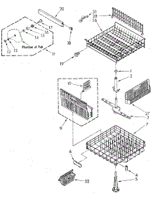 Dishrack parts for Kenmore Dishwasher 665.1669580 (6651669580, 665 1669580) from AppliancePartsPros.com