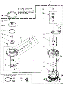 Pump And Motor parts for Kenmore Dishwasher 665.1669580 (6651669580, 665 1669580) from AppliancePartsPros.com