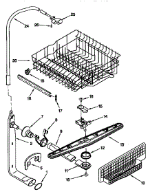 Upper Dishrack And Water Feed parts for Kenmore Dishwasher 665.16701890 (66516701890, 665 16701890) from AppliancePartsPros.com