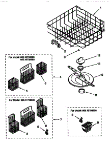 Lower Dishrack parts for Kenmore Dishwasher 665.16708890 (66516708890, 665 16708890) from AppliancePartsPros.com