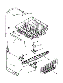Upper Dishrack And Water Feed parts for Kenmore Dishwasher 665.16708892 (66516708892, 665 16708892) from AppliancePartsPros.com