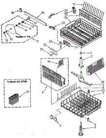Dishrack parts for Kenmore Dishwasher 665.1670991 (6651670991, 665 1670991) from AppliancePartsPros.com