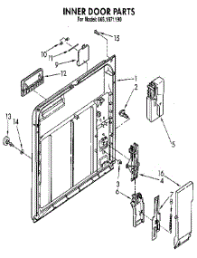 Inner Door parts for Kenmore Dishwasher 665.1671190 (6651671190, 665 1671190) from AppliancePartsPros.com