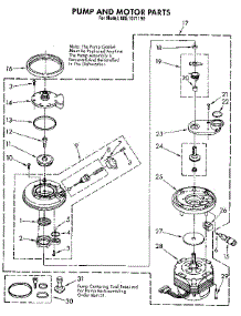 Pump And Motor parts for Kenmore Dishwasher 665.1671190 (6651671190, 665 1671190) from AppliancePartsPros.com