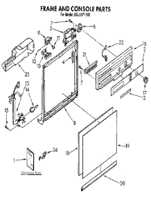 Frame And Console parts for Kenmore Dishwasher 665.1671190 (6651671190, 665 1671190) from AppliancePartsPros.com