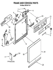 Frame And Console parts for Kenmore Dishwasher 665.1671191 (6651671191, 665 1671191) from AppliancePartsPros.com