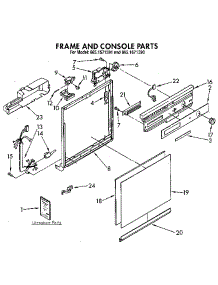 Frame And Console parts for Kenmore Dishwasher 665.1671590 (6651671590, 665 1671590) from AppliancePartsPros.com