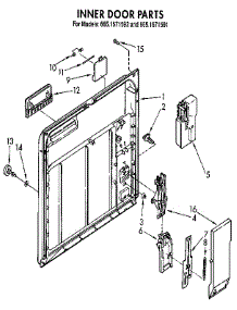 Inner Door parts for Kenmore Dishwasher 665.1671591 (6651671591, 665 1671591) from AppliancePartsPros.com