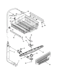 Upper Dishrack And Water Feed parts for Kenmore Dishwasher 665.16719000 (66516719000, 665 16719000) from AppliancePartsPros.com