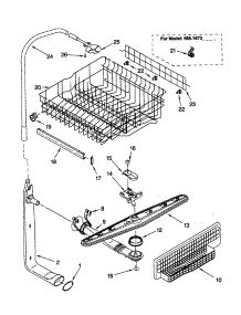 Upper Dishrack And Water parts for Kenmore Dishwasher 665.16734000 (66516734000, 665 16734000) from AppliancePartsPros.com