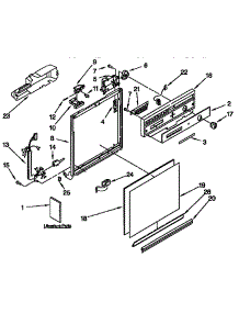 Frame And Console parts for Kenmore Dishwasher 665.1674991 (6651674991, 665 1674991) from AppliancePartsPros.com