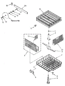Dishrack parts for Kenmore Dishwasher 665.1770592 (6651770592, 665 1770592) from AppliancePartsPros.com