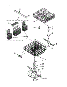 Dishrack parts for Kenmore Dishwasher 665.17722000 (66517722000, 665 17722000) from AppliancePartsPros.com