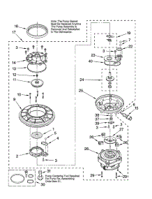 Pump And Motor Parts parts for Kenmore Dishwasher 665.17722002 (66517722002, 665 17722002) from AppliancePartsPros.com