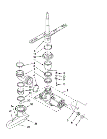 Pump And Spray Arm Parts parts for Kenmore Dishwasher 665.17729K900 (66517729K900, 665 17729K900) from AppliancePartsPros.com