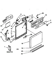 Frame And Console parts for Kenmore Dishwasher 665.17735791 (66517735791, 665 17735791) from AppliancePartsPros.com