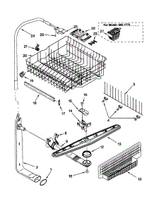 Upper Dishrack And Water Feed parts for Kenmore Dishwasher 665.17754000 (66517754000, 665 17754000) from AppliancePartsPros.com