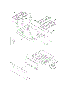 Top / Drawer parts for Kenmore Range 790.71392704 (79071392704, 790 71392704) from AppliancePartsPros.com