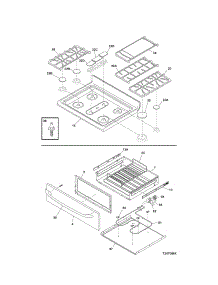 Top / Drawer parts for Kenmore Range 790.71403700 (79071403700, 790 71403700) from AppliancePartsPros.com