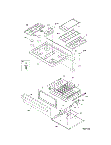 Top / Drawer parts for Kenmore Range 790.71404700 (79071404700, 790 71404700) from AppliancePartsPros.com