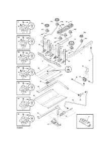 Burner parts for Kenmore Range 790.71409701 (79071409701, 790 71409701) from AppliancePartsPros.com